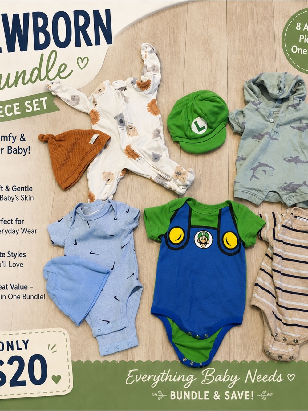Newborn Baby One-Piece Bodysuits Bundle